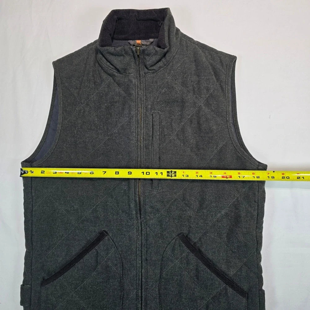 J.Crew Sussex Quilted Vest Mens XS Charcoal Grey PrimaLoft G8555 Full Zip - Picture 9 of 13
